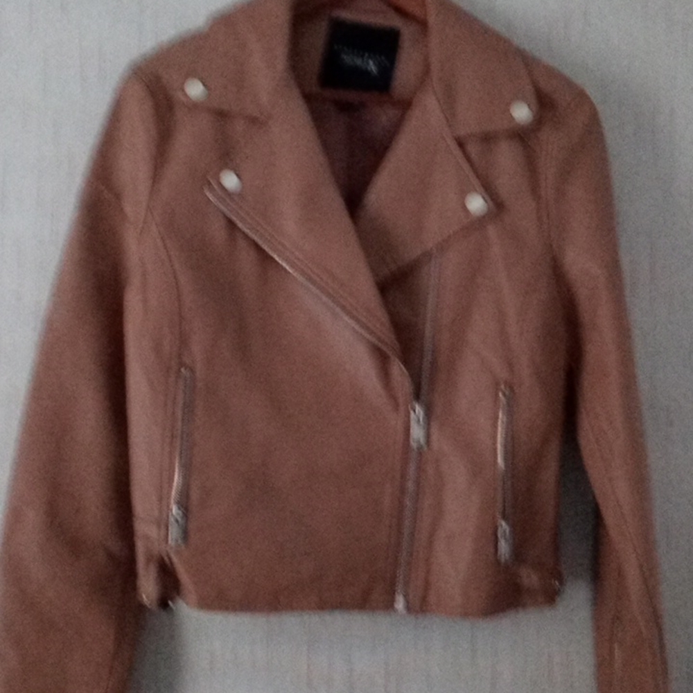 Brand new never worn beige colored motorcycle jacket